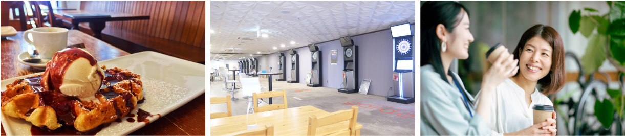 明るい店内で、学生やご家族連れの方でも安心してお過ごしいただけます